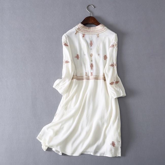 フォークロア 刺繍 ワンピース レディース 長袖 ミニ ワンピ ホワイト 清楚 フェミニン 大人 ボヘミアン エスニック 民族 フォークロア ファッション Ynse M809 X Clothesファッション通販 通販 Yahoo ショッピング
