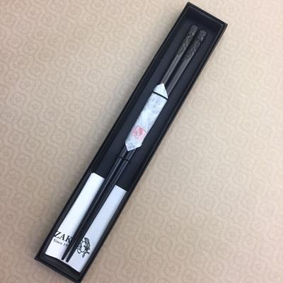 ふるさと納税 長野県 黒檀拭漆箸　男性用(軽井沢彫) |  | 02
