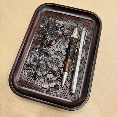 軽井沢彫木製フローラルデザイントレイ ふるさと納税 長野県 文具トレイ(さくら)(軽井沢彫) : Yahoo!ふるさと