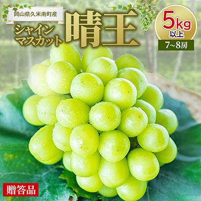 ふるさと納税 久米南町 [2026年発送]岡山名産[晴王]シャインマスカット5kg以上(7〜8房)[贈答品]久米南町産