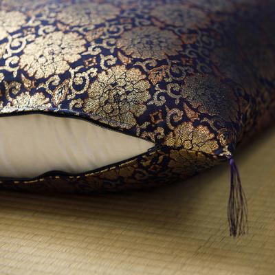 富士吉田市 金襴仏壇用座布団　ぼたん 八端判59×63cm 洗える座布団カバーと中綿ヌードのセット 【見附市】 日本製
