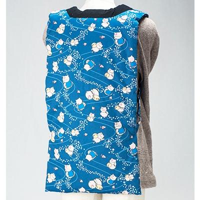 ふるさと納税 南木曽町 [伝統防寒着]ぽかにゃんのなぎそねこ・青・フリーサイズ