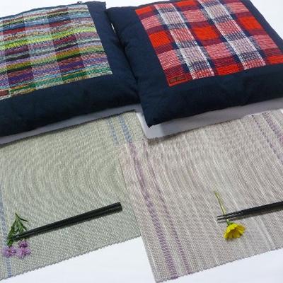 ふるさと納税 十和田市 南部裂織小座布団とランチョンマットのセット