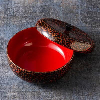 ふるさと納税 藤崎町 三百余年の伝統 『津軽塗(唐塗) 菓子器(蓋つき