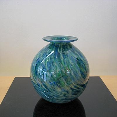 ふるさと納税 草津市 ガラスの花器「青緑」