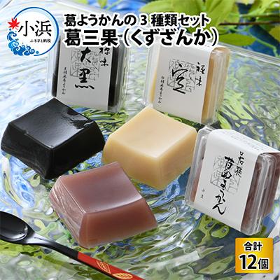 ふるさと納税 小浜市 葛ようかん3種セット 葛三果
