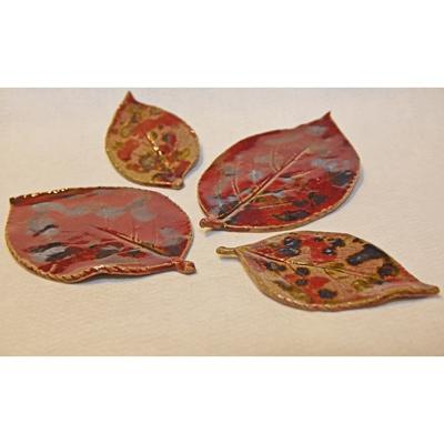 ふるさと納税 香春町 [上野焼香春徹山窯]木の葉セット(大皿2枚・小皿2枚)