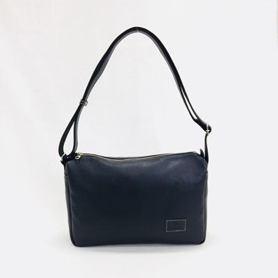 ふるさと納税 旭市 牛革 横型ショルダー レゼール (ブラック)