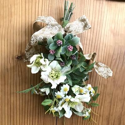 ふるさと納税 小浜市 アーティフィシャルフラワーのスワッグ(クリスマスローズ)