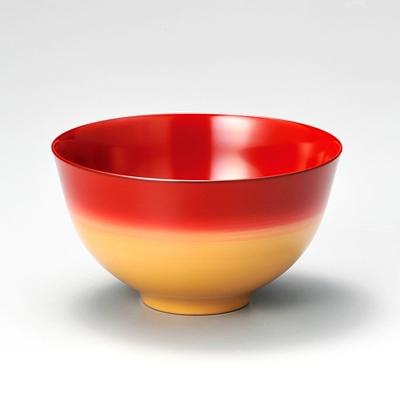 ふるさと納税 鯖江市 越前塗 美味しい椀 かすみ内朱 φ14.4×8cm 漆塗り