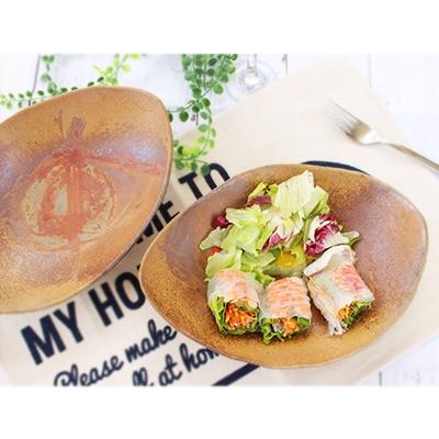 ふるさと納税 浅口市 備前焼 オーバル深皿2枚セット