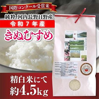 ふるさと納税 河内長野市 [令和7年産]国際コンクール受賞米 純粋 河内長野日野産 4.5kg 精米