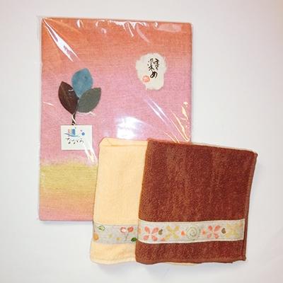 ふるさと納税 泉南市 ●◆手染めスカーフ(暖色系)とハンドタオル2枚のセット