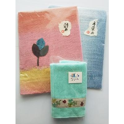 ふるさと納税 泉南市 ●手染めスカーフ2枚(暖色系・寒色系)とハンドタオルのセット