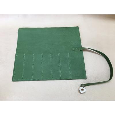 ふるさと納税 南箕輪村 [鹿革] ロールペンケース(緑)