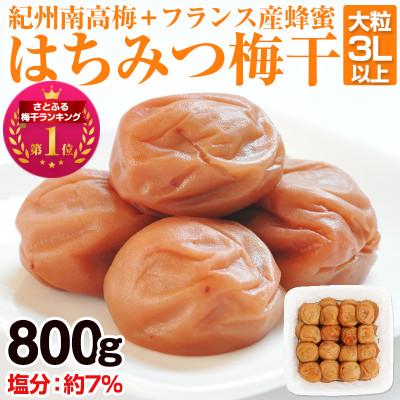 ふるさと納税 御坊市 はちみつ梅干し(紀州南高梅)800g 大粒 3L以上 和歌山県産 | 