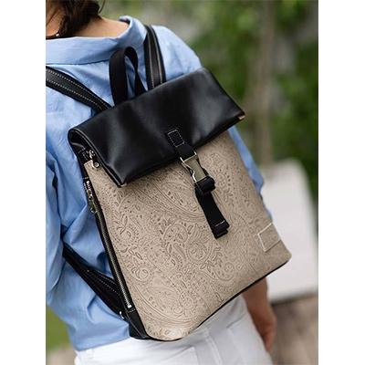 ふるさと納税 旭市 日本製 口折れリュック アイボリー