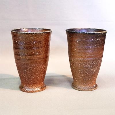 ふるさと納税 甲賀市 信楽焼 焼締めビアカップ ペアセット