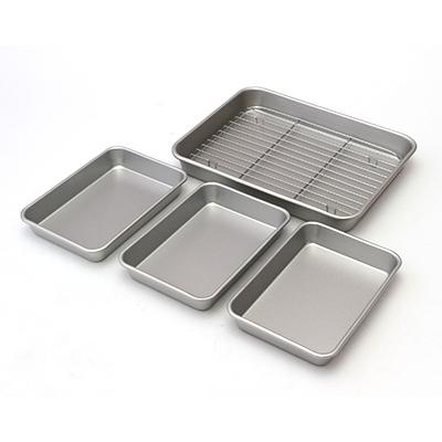 ふるさと納税 藤井寺市 アルミ天ぷらバットセット計5点セット(バット4枚アミ1枚)