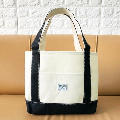ふるさと納税 朝来市 HYLON キャンバストート Mサイズ 生成り×黒