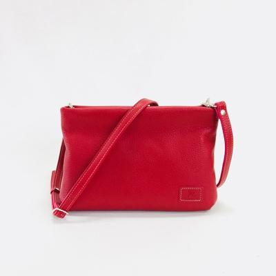 ふるさと納税 旭市 牛革 ショルダー ハルポシェット (レッド)