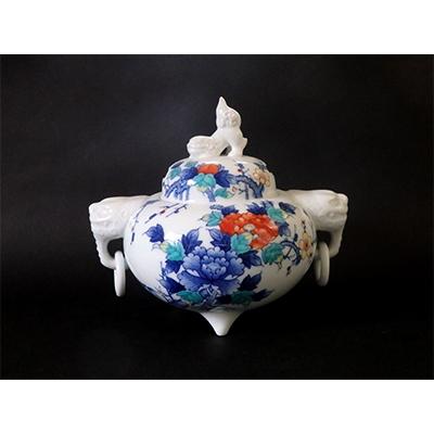 ふるさと納税 伊万里市 色鍋島牡丹文遊環香炉