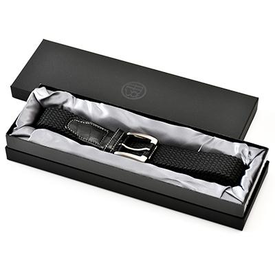 ふるさと納税 羽咋市 組紐ベルト「CLVER」クロコメッシュ(35mm) 黒 |  | 01