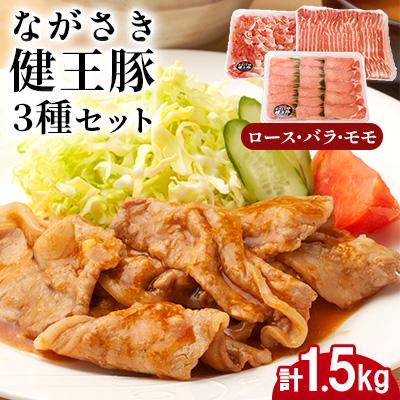 ふるさと納税 諫早市 ながさき健王豚うす切り ・切り落とし(ロース薄切り500g・バラ薄切り500g・モモ切落し500g)