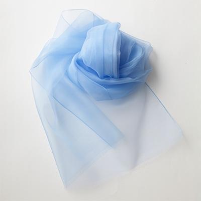 ふるさと納税 川俣町 妖精の羽シャンブレーストール(スカイブルー)