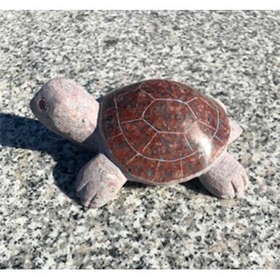 ふるさと納税 利府町 赤御影石 亀の置物