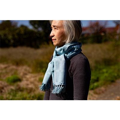 ふるさと納税 八王子市 [東京・八王子伝統工芸品]表情豊かな「多摩織」シルクストール(レッド)