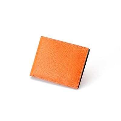 ふるさと納税 葛飾区 ASUMEDERU 日本製 山羊革 カード札入れ オレンジ