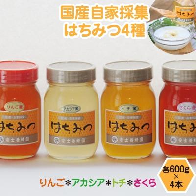 ふるさと納税 横手市 [安士養蜂園]国産自家採集はちみつ4種詰め合わせ(計2400g)