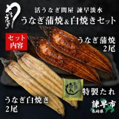 ふるさと納税 諫早市 【諫早淡水】 うなぎ蒲焼2尾&白焼き2尾セット