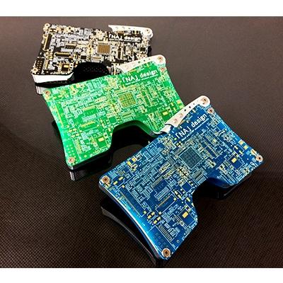 ふるさと納税 八王子市 リアルな基板を使用したオリジナルカードケース「NA」design KIBAN CARD CASE・緑