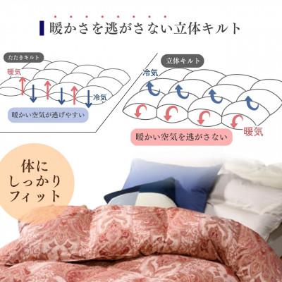 ふるさと納税 亀岡市 ＜京都金桝＞羽毛布団 掛け布団 ハンガリーダウン90% シングル ピンク DP360 アクア_3