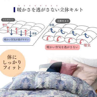 ふるさと納税 亀岡市 <京都金桝>羽毛布団 掛け布団 ハンガリーダウン90% シングル ブルー DP360 アクアの画像