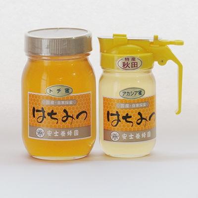 ふるさと納税 横手市 国産自家採集はちみつ2種詰め合わせ[アカシア・トチみつ](計900g)