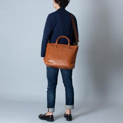 ふるさと納税 豊岡市 豊岡鞄 皮革横型トート(ブラウン)