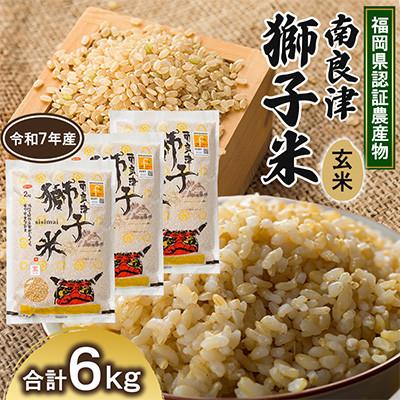 ふるさと納税 小竹町 福岡県認証農産物 南良津獅子米玄米 6kg