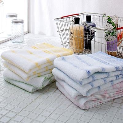 ふるさと納税 泉南市 ●透かしボーダー柄 フェイスタオル 8枚セット