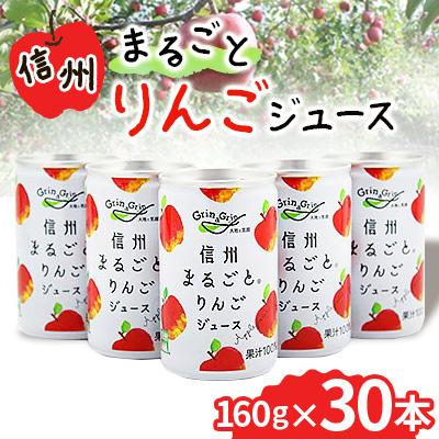 ふるさと納税 長野県 信州まるごとりんごジュース(160g)×30本 | 