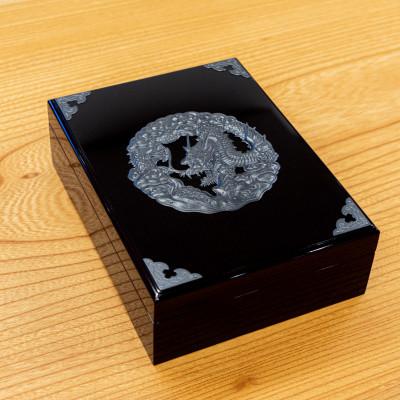 ふるさと納税 利府町 仙台箪笥 文箱 木地呂漆塗 竜金具