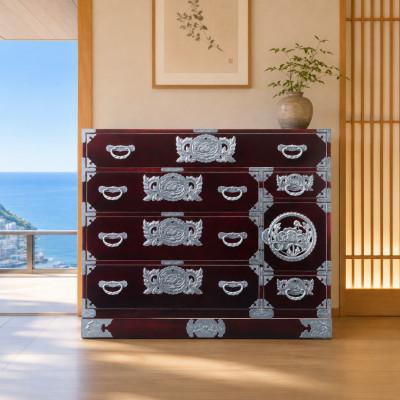 ふるさと納税 利府町 仙台箪笥 四尺野郎箪笥 木地呂漆塗り KB-7BD (お申込書返送後2ヶ月〜5ヶ月以内でお届け)