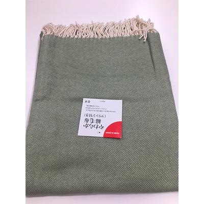 ふるさと納税 泉大津市 おしゃれな フリンジ コットンケット グリーンティー