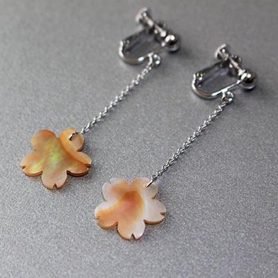 ふるさと納税 志摩市 貝のイヤリング[桜:マベ]