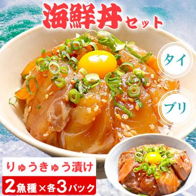 ふるさと納税 杵築市 豊後絆屋 海鮮丼[りゅうきゅう漬け] 2種(真鯛・ぶり) 各3食セット