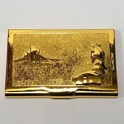 ふるさと納税 飯山市 伝統工芸の技術 彫金「名刺入れ・金メッキ仕上げ」オーダーメイドサービス
