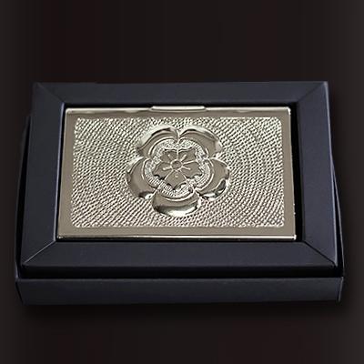 ふるさと納税 飯山市 伝統工芸の技術 彫金「名刺入れ・銀メッキ仕上げ」オーダーメイドサービス
