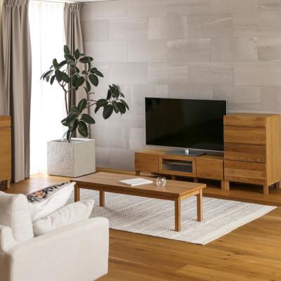 ふるさと納税 筑後市 天然木製 TVボード 幅120cm レッチェ120TVホワイトオーク材【十年保証】【高野木工】の画像